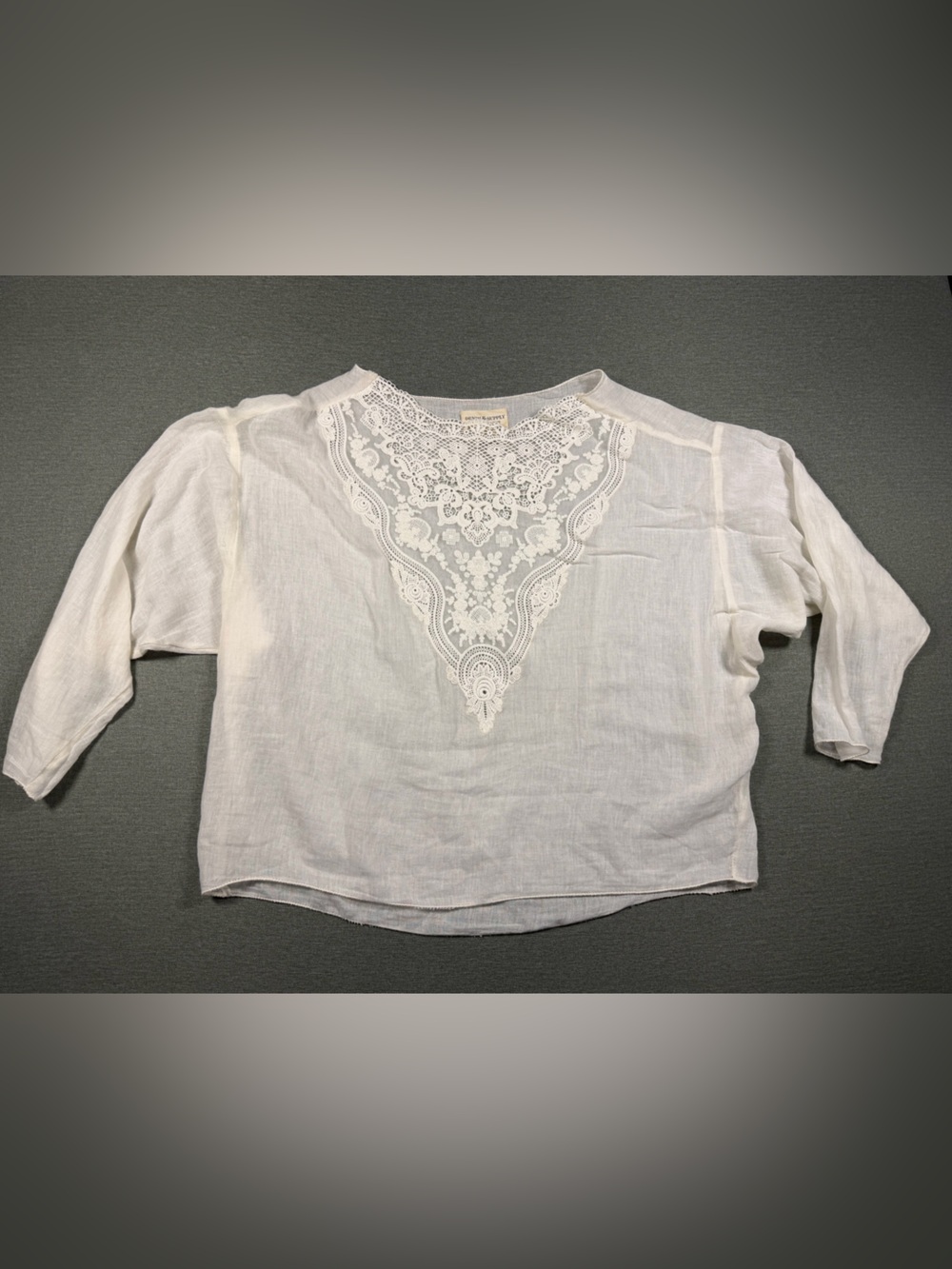Denim & Supply Ralph Lauren White Lace Yoke Cotton Top